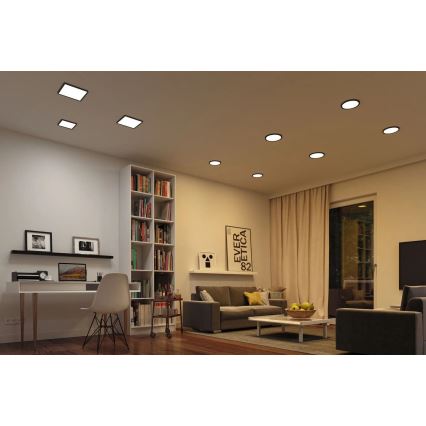 Paulmann 79967 - LED/16W IP44 Himmennettävä kylpyhuoneen upotettava kattovalaisin AREO 230V 23x23 cm musta