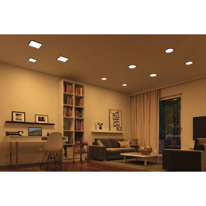 Paulmann 79967 - LED/16W IP44 Himmennettävä kylpyhuoneen upotettava kattovalaisin AREO 230V 23x23 cm musta