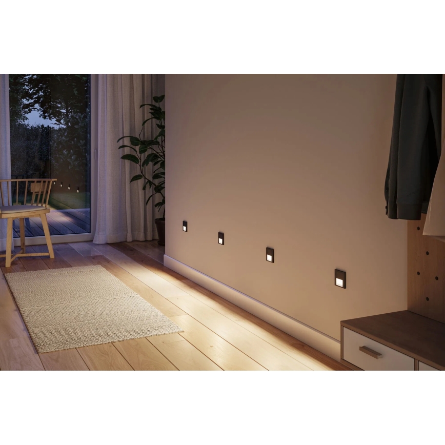 Paulmann 80001 - LED/1W Portaikon valo TSARO 230V Follow/musta