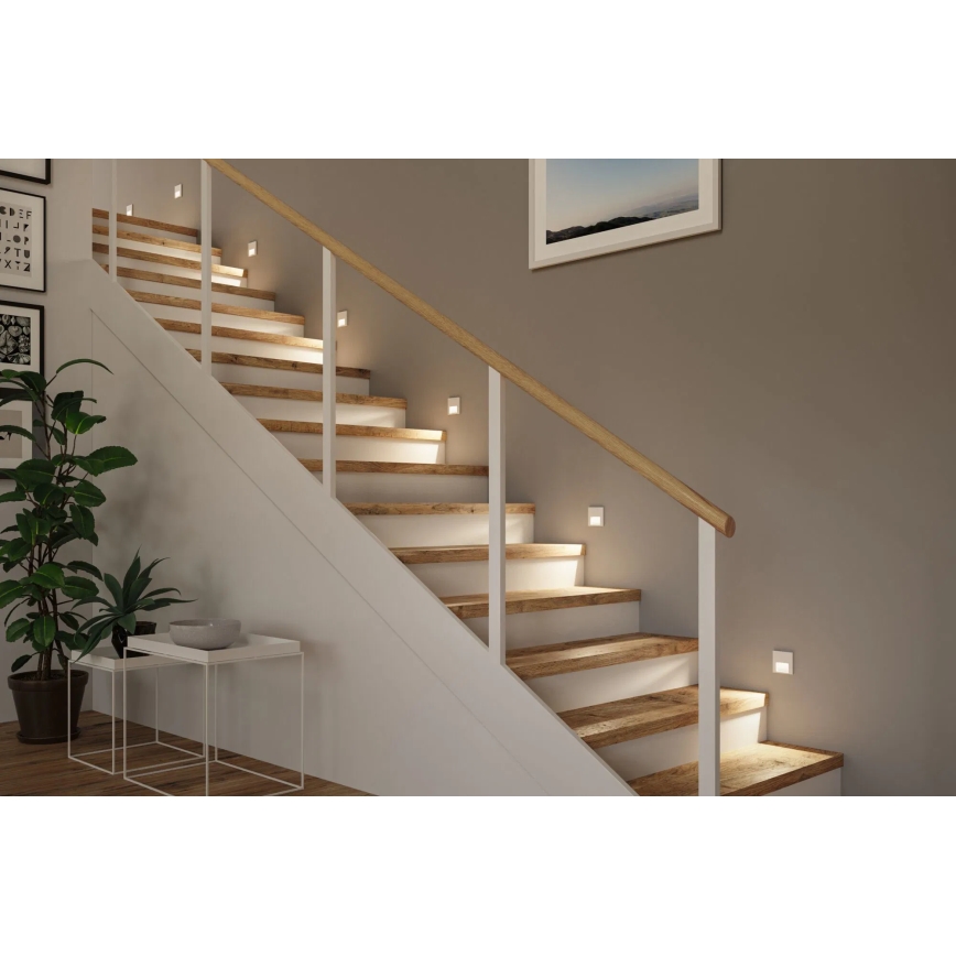 Paulmann 80002 - LED/1W Portaikon valo anturilla TSARO 230V Lead/valkoinen
