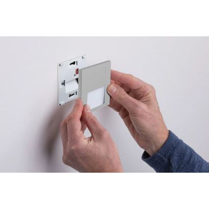 Paulmann 80003 - LED/1W Portaikon valo anturilla TSARO 230V Lead/mattakromi
