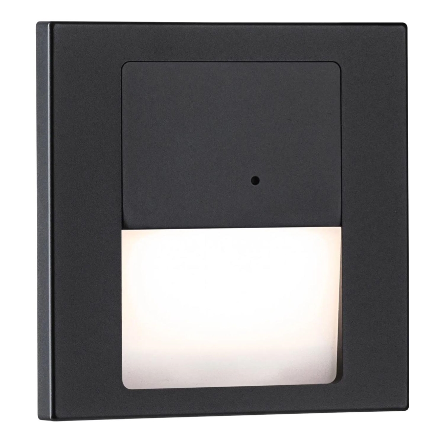 Paulmann 80004 - LED/1W Porrasvalaisin anturilla TSARO 230V Lead/musta
