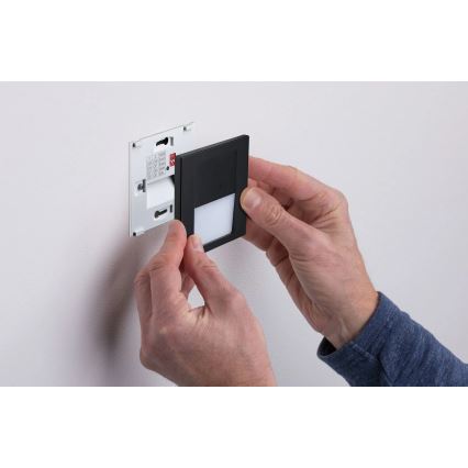 Paulmann 80004 - LED/1W Portaikon valo anturilla TSARO 230V Lead/musta