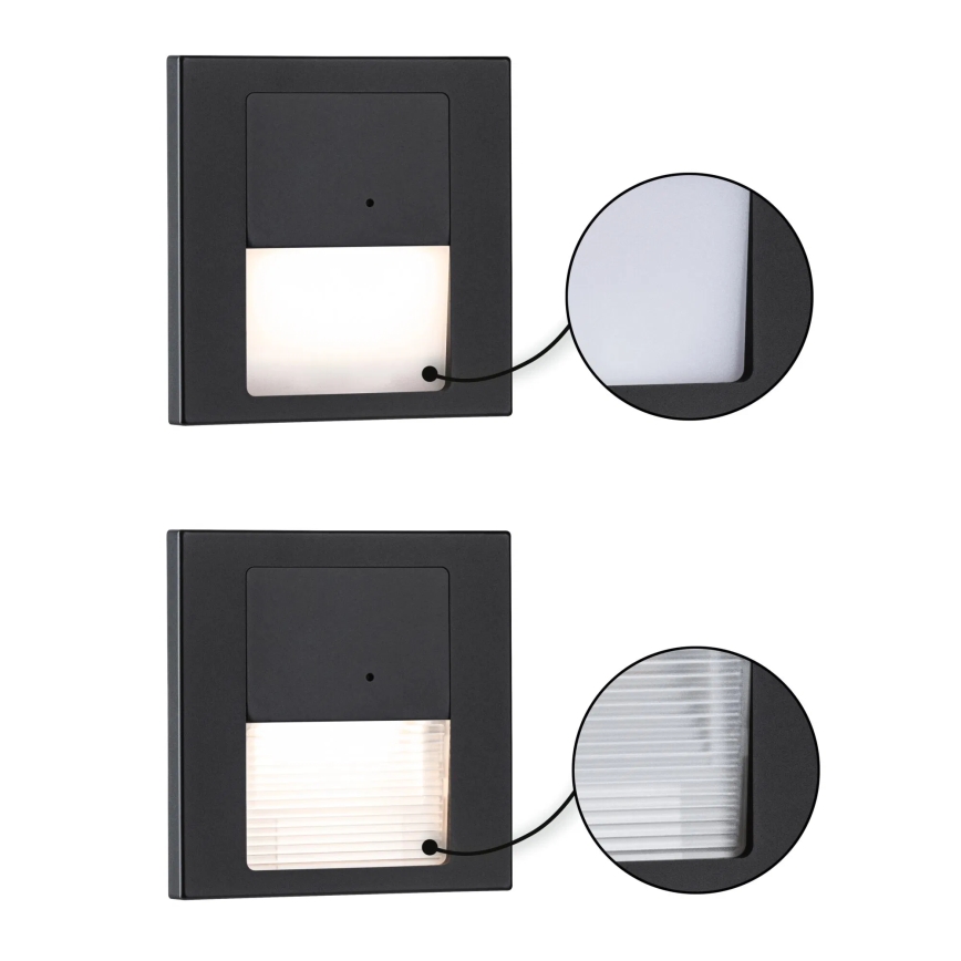 Paulmann 80004 - LED/1W Portaikon valo anturilla TSARO 230V Lead/musta