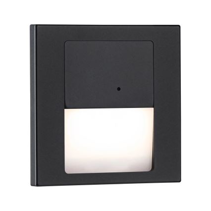 Paulmann 80004 - LED/1W Portaikon valo anturilla TSARO 230V Lead/musta