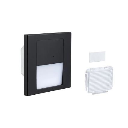 Paulmann 80004 - LED/1W Portaikon valo anturilla TSARO 230V Lead/musta