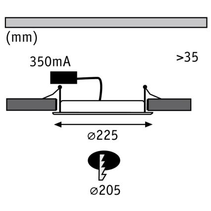 Paulmann 92034 - LED/14W Upotettu valo 230V