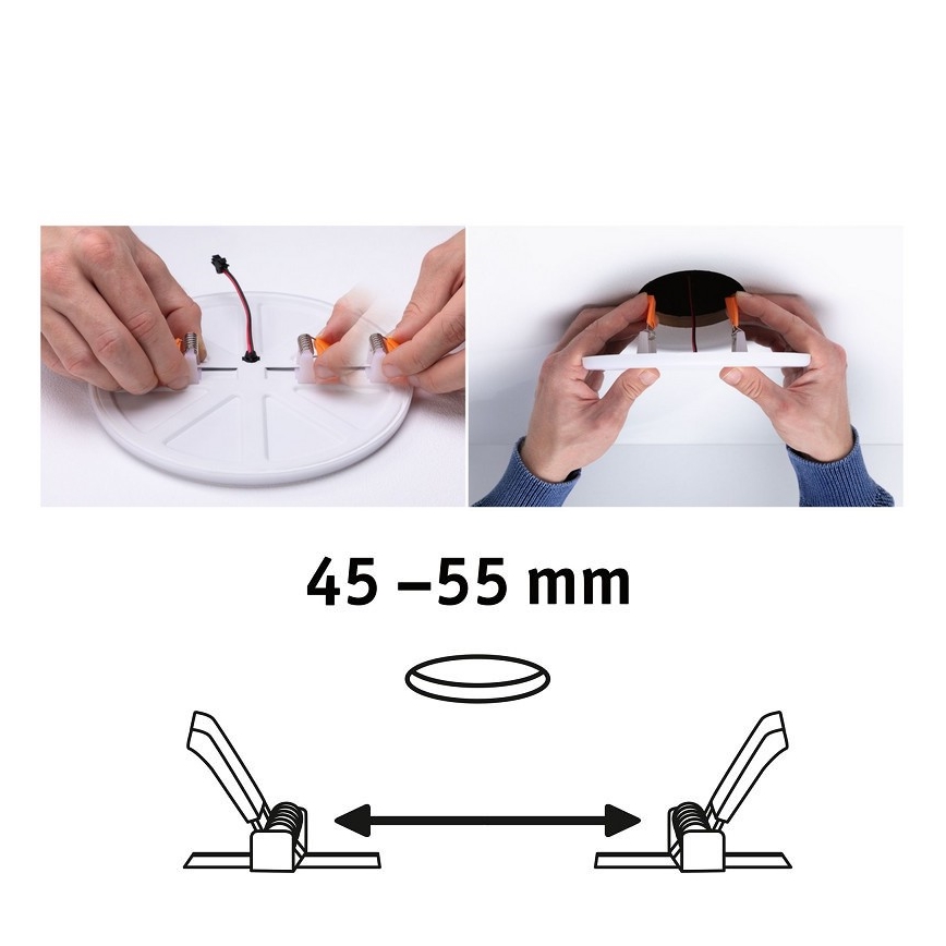 Paulmann 92387 - LED/4,5W IP44 Kylpyhuoneen upotettu valo VARIFIT 230V