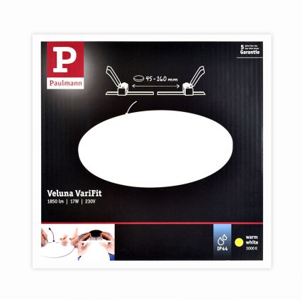 Paulmann 92389 - LED/17W IP44 Kylpyhuoneen upotettu valo VARIFIT 230V