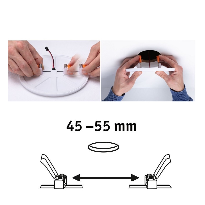 Paulmann 92390 - LED/4,5W IP44 Kylpyhuoneen upotettu valo VARIFIT 230V