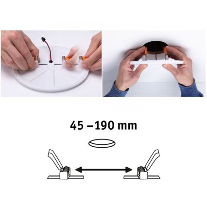 Paulmann 92392 - LED/17,5W IP44 Kylpyhuoneen upotettu valo VARIFIT 230V