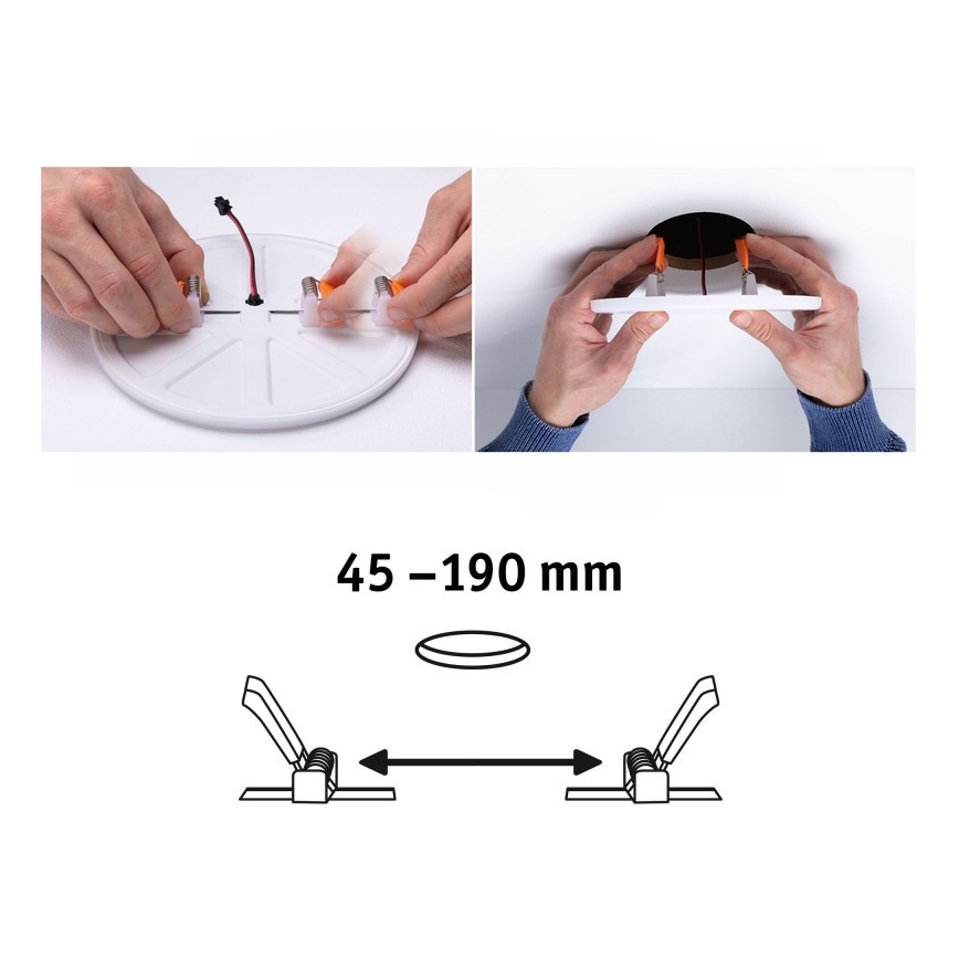 Paulmann 92392 - LED/17,5W IP44 Kylpyhuoneen upotettu valo VARIFIT 230V