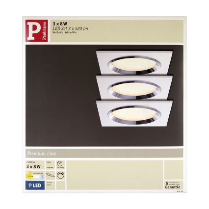 Paulmann 92695 - SETTI 3xLED/8W Himmennettävä riippuva kattovalaisin DICE 230V