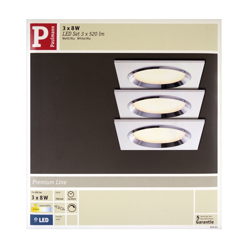 Paulmann 92695 - SETTI 3xLED/8W Himmennettävä riippuva kattovalaisin DICE 230V