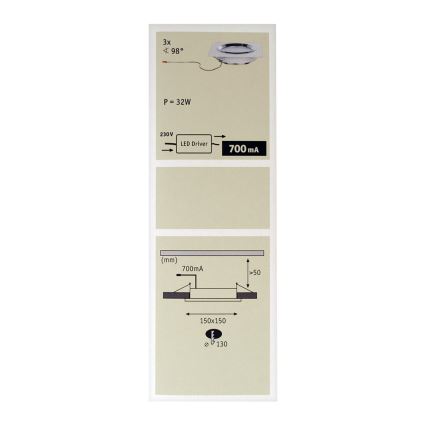 Paulmann 92695 - SETTI 3xLED/8W Himmennettävä riippuva kattovalaisin DICE 230V