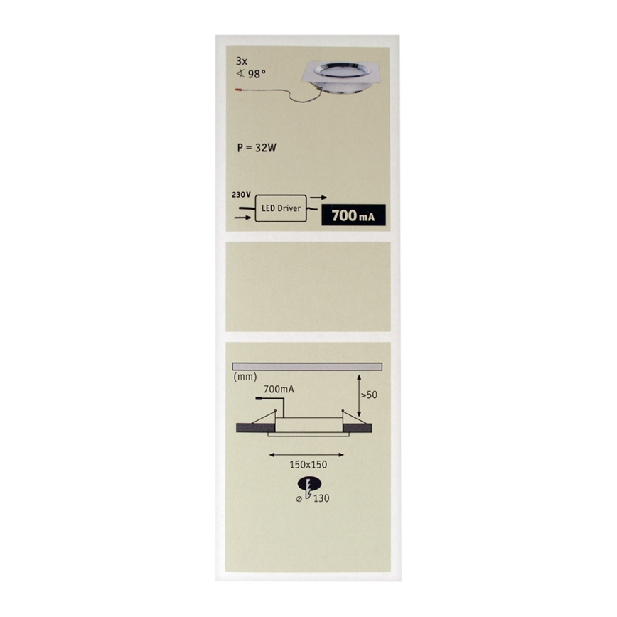 Paulmann 92695 - SETTI 3xLED/8W Himmennettävä riippuva kattovalaisin DICE 230V