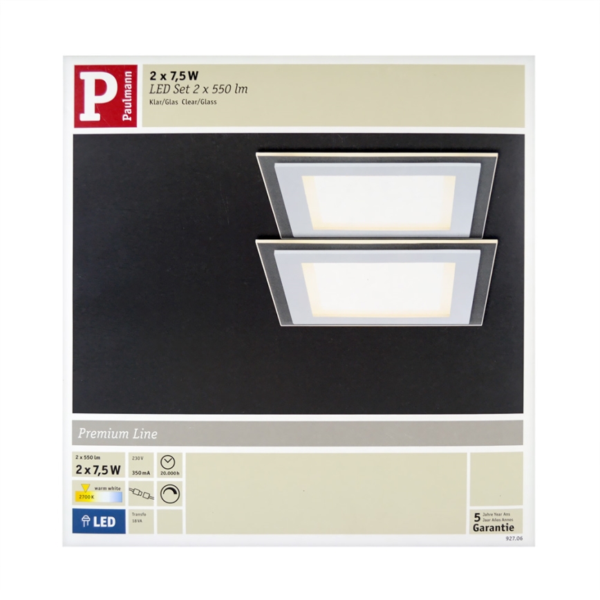 Paulmann 92706 - SETTI 2xLED/7,5W Himmennettävä riippuva kattovalaisin DECODICE 230V