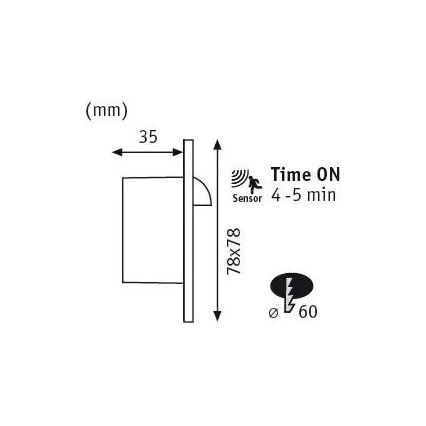 Paulmann 92923 - LED/1,1W Portaikon valo anturilla WAND 230V 2700K