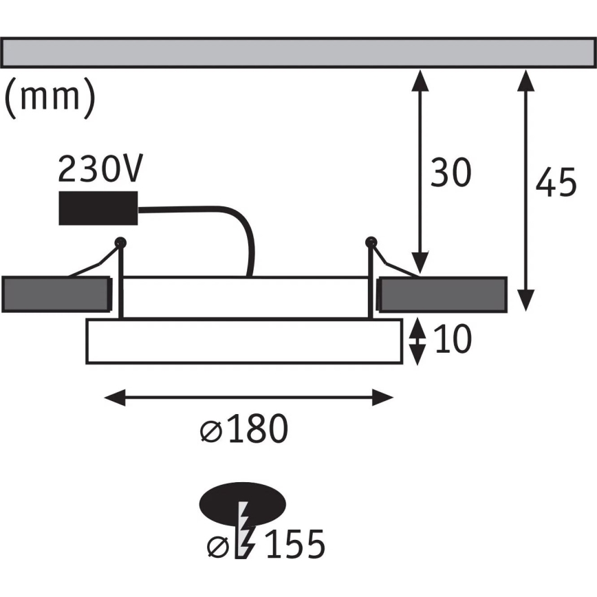 Paulmann 92935 - LED/12W IP44 Himennettävä kylpyhuoneen upotettava kattovalaisin AREO 230V halkaisija 18 cm mattakromi