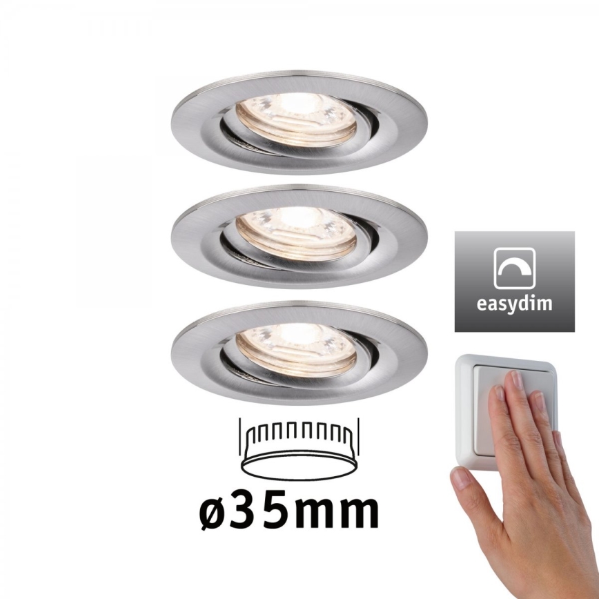 Paulmann 92973 - SETTI 3xLED/4,2W IP23 Himmennettävä kylpyhuonevalo COIN 230V