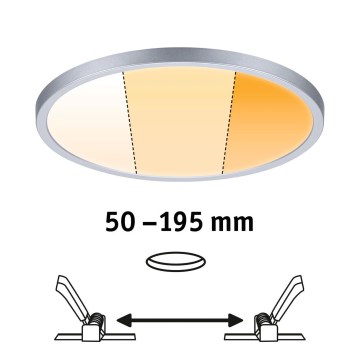 Paulmann 92992 - LED/16W IP44 Kylpyhuoneen alakattoon asennettava valaisin AREO 230V 2000/3000/4000K halkaisija 23 cm mattakromi