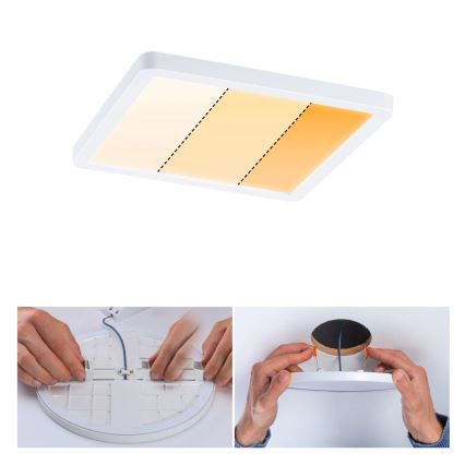 Paulmann 92993 - LED/13W IP44 Kylpyhuoneen upotettava kattovalaisin AREO 230V 2000/3000/4000K 17,5x17,5 cm valkoinen