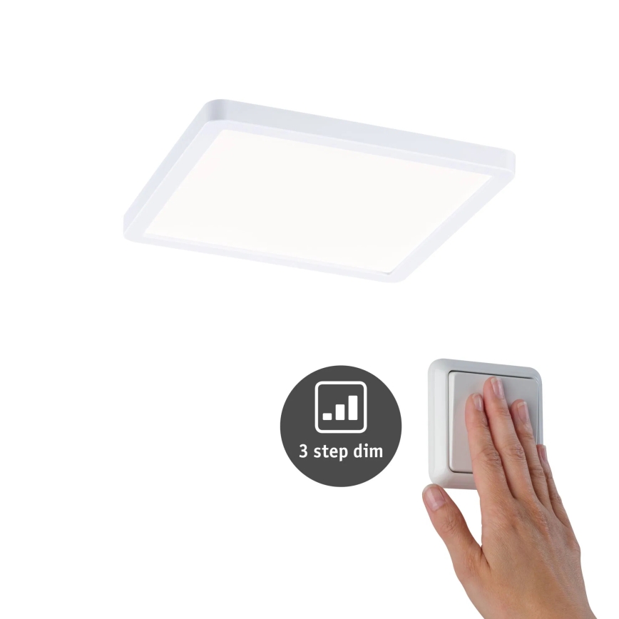 Paulmann 93059 - LED/13W IP44 Himmennettävä kylpyhuoneen upotettava alasvalo AREO 230V 17,5x17,5 cm valkoinen