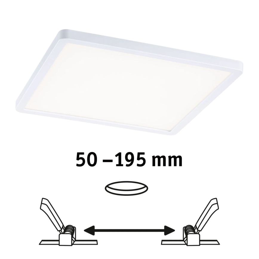 Paulmann 93060 - LED/16W IP44 Himmennettävä uppoasennettava kattovalaisin AREO 230V 23x23 cm valkoinen