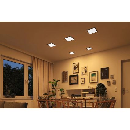 Paulmann 93101 - LED/13W IP44 AREO alakattoon asennettava kylpyhuoneen alasvalo 230V 2000/3000/4000K 17,5x17,5 cm musta