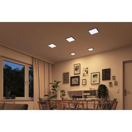 Paulmann 93101 - LED/13W IP44 AREO alakattoon asennettava kylpyhuoneen alasvalo 230V 2000/3000/4000K 17,5x17,5 cm musta