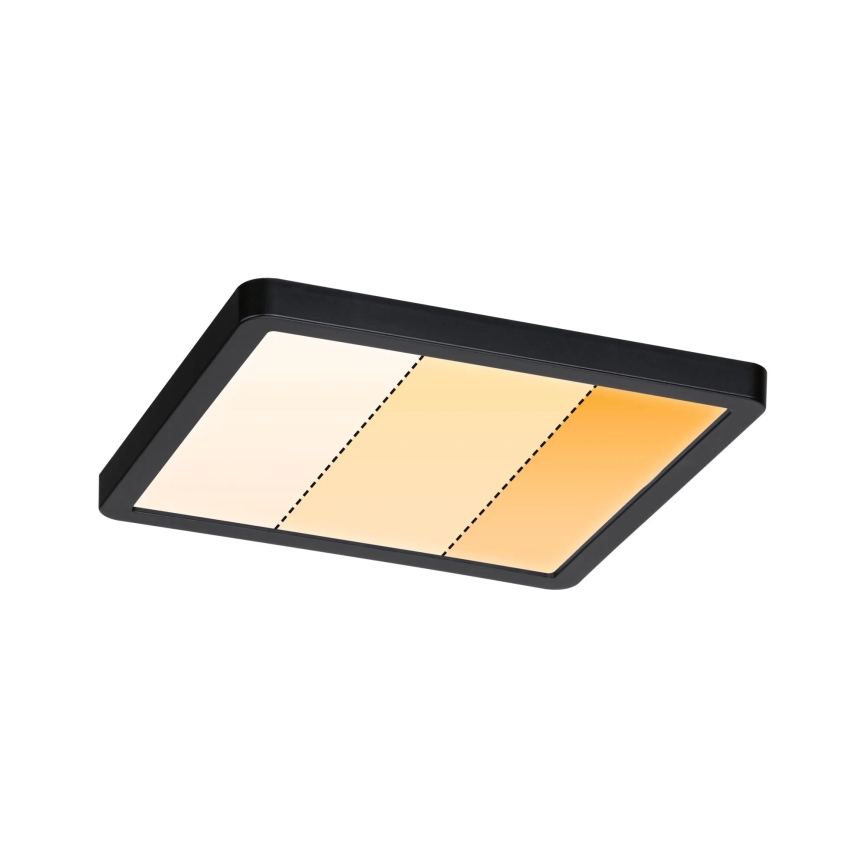 Paulmann 93101 - LED/13W IP44 AREO alakattoon asennettava kylpyhuoneen alasvalo 230V 2000/3000/4000K 17,5x17,5 cm musta