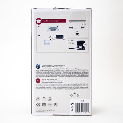 Paulmann 93462 - SETTI 3xLED/6W IP44 Kylpyhuoneen upotettu valo NOVA 230V