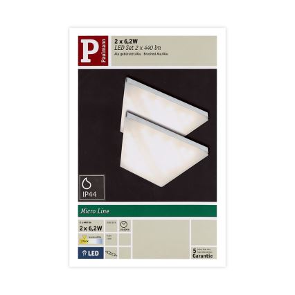 Paulmann 93584 - SETTI 2xLED/6,2W IP44 Huonekalujen valaistus KITE 230V