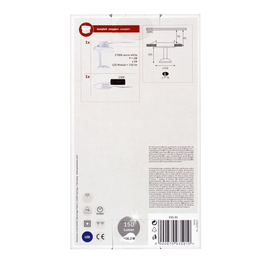 Paulmann 93591 - LED/2,5W Kattovalo GLINT 230V