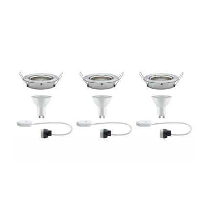 Paulmann 93607 - SETTI 3x LED GU10 / 7W IP23 himmennettävä kylpyhuoneen valo NOVA 230V