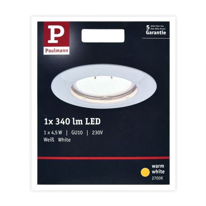 Paulmann 93658 - LED-GU10/4,5W Upotettu valo 230V