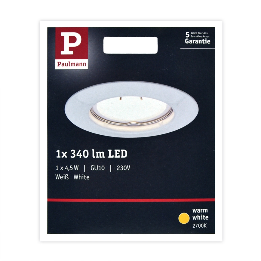 Paulmann 93658 - LED-GU10/4,5W Upotettu valo 230V