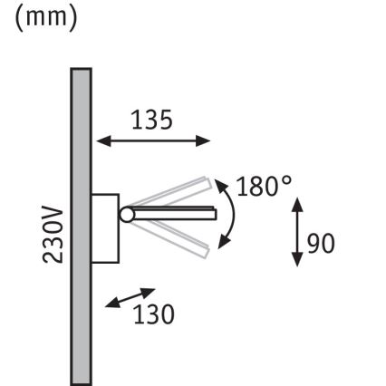 Paulmann 93781 - LED/7,2W Kylpyhuoneen seinävalaisin SPECIAL LINE 230V IP44