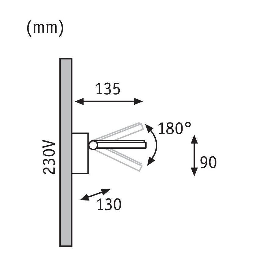 Paulmann 93781 - LED/7,2W Kylpyhuoneen seinävalaisin SPECIAL LINE 230V IP44