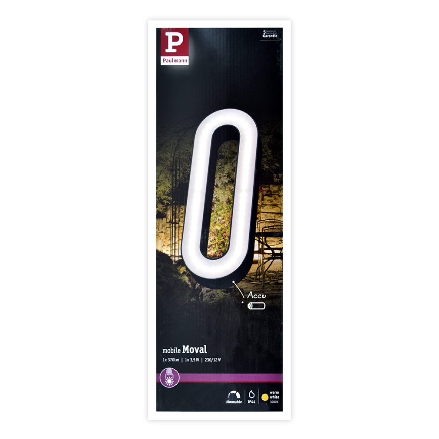 Paulmann 93933 - LED/6W IP44 Himmennettävä kannettava ulkovalaisin MOVAL 230V