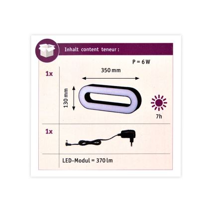 Paulmann 93933 - LED/6W IP44 Himmennettävä kannettava ulkovalaisin MOVAL 230V