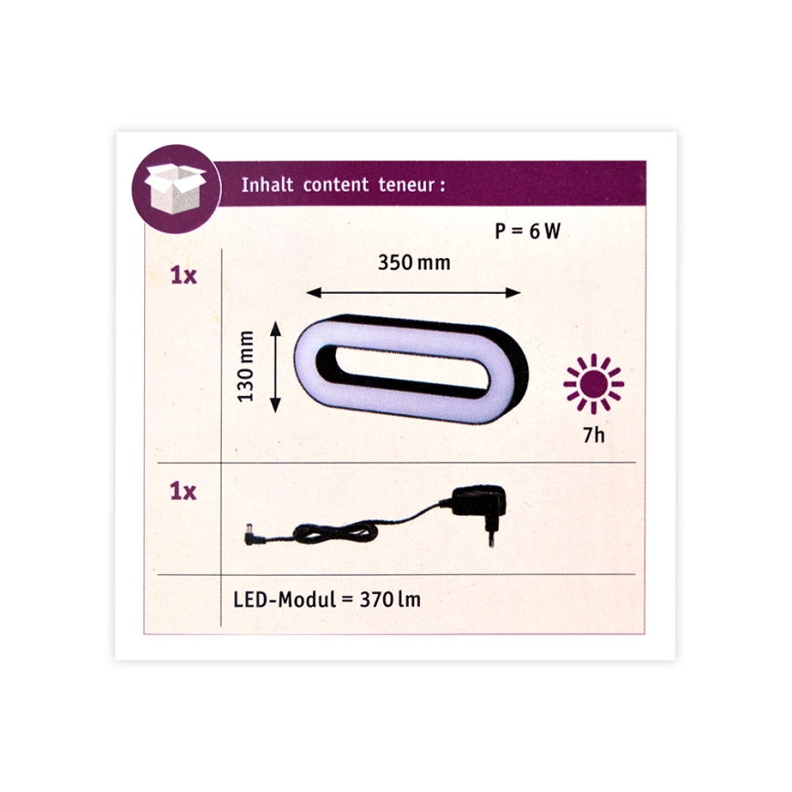 Paulmann 93933 - LED/6W IP44 Himmennettävä kannettava ulkovalaisin MOVAL 230V