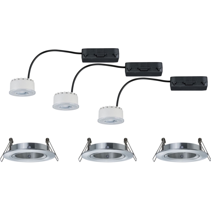 Paulmann 93943 - SETTI 3xLED/6,8W IP23 Himmennettävä kylpyhuoneen uppovalaisin COIN 230V