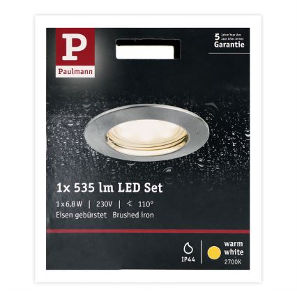 Paulmann 93975 - LED/6,8W IP44 Kylpyhuoneen upotettava valo COIN 230V