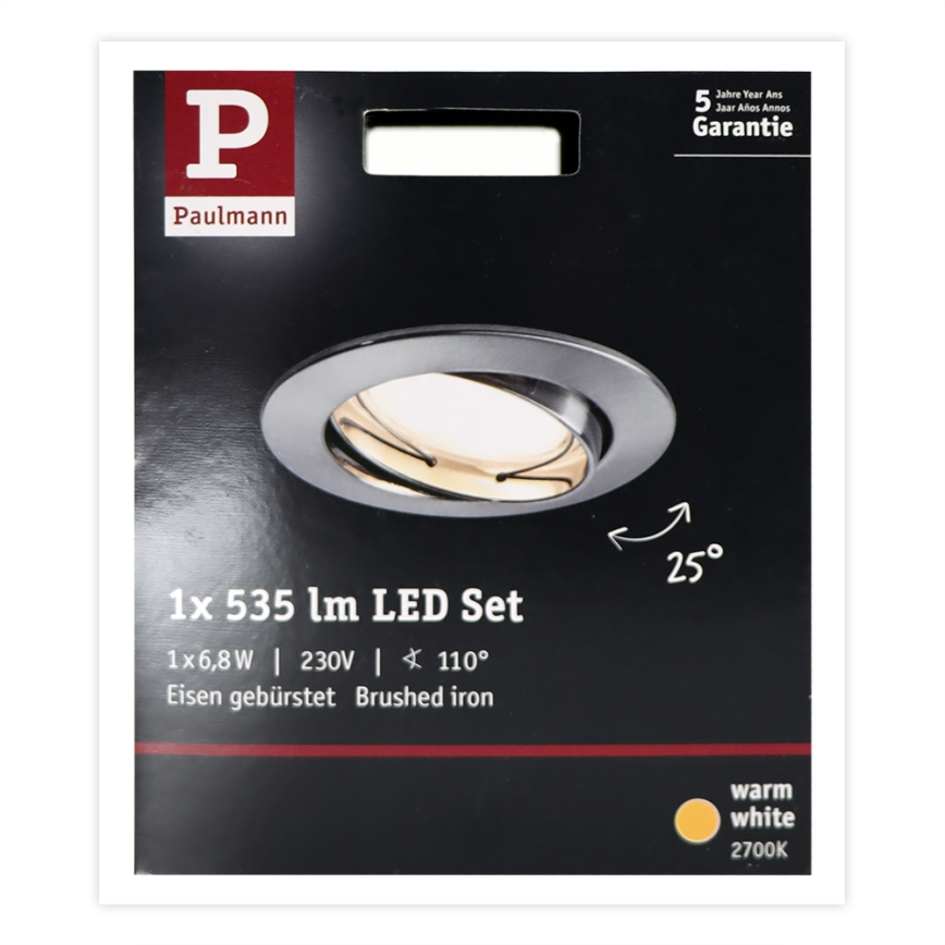 Paulmann 93979 - LED/6,8W IP23 Kylpyhuoneen upotettu valo COIN 230V