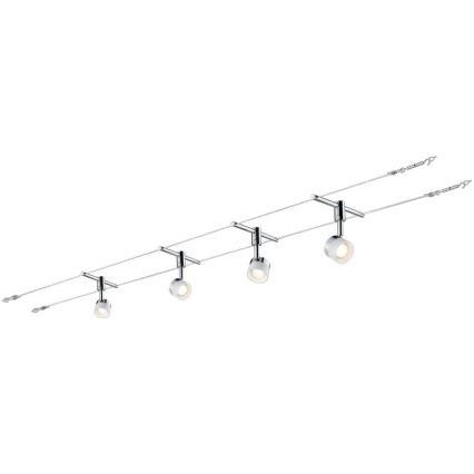 Paulmann 94080 - SETTI 4xLED/4,8W Kohdevalo kiskojärjestelmään STAGE 230V kiiltävä kromi