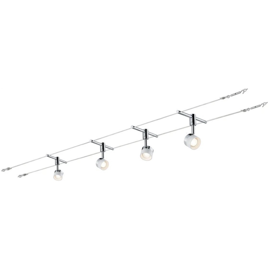Paulmann 94080 - SETTI 4xLED/4,8W Kohdevalo kiskojärjestelmään STAGE 230V kiiltävä kromi