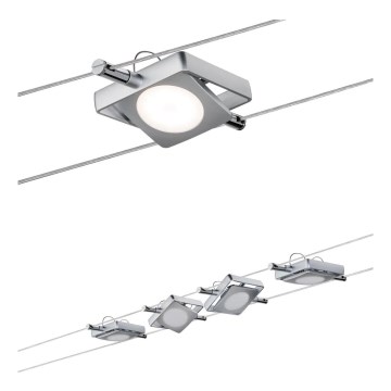 Paulmann 94107 - Sarja 4xLED/4,3W kohdevalaisimia lankajärjestelmään MAC 230V mattakromi