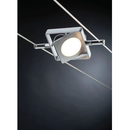 Paulmann 94107 - Sarja 4xLED/4,3W kohdevalaisimia lankajärjestelmään MAC 230V mattakromi