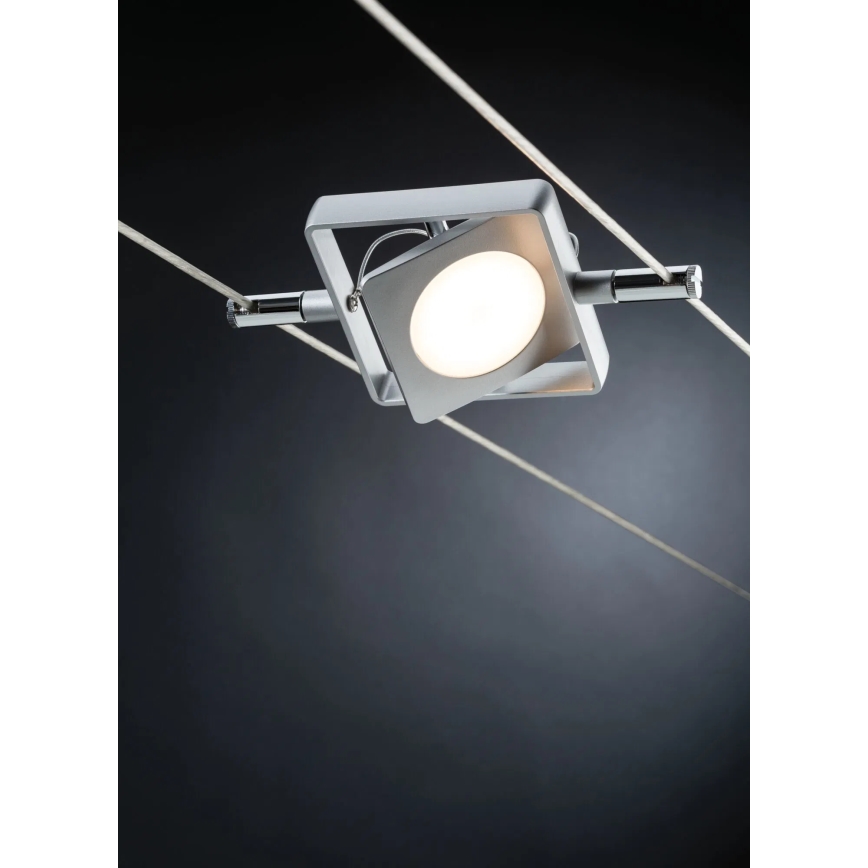 Paulmann 94107 - Sarja 4xLED/4,3W kohdevalaisimia lankajärjestelmään MAC 230V mattakromi